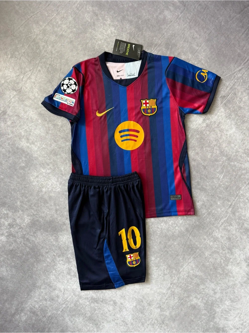 Barcelona Home Kids' Lamine Yamal #10 Home Jersey and Shorts